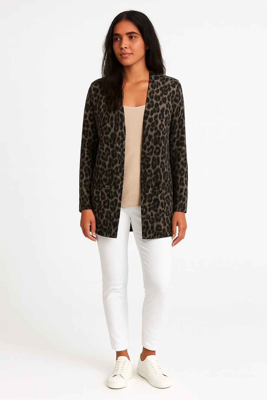Sanctuary Women’s Small Leopard Print Open Front Cardigan Sweater NWOT
